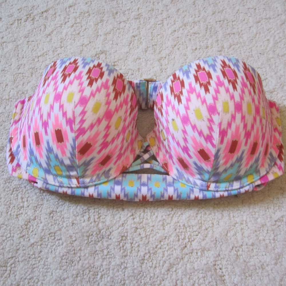 Victoria's Secret Strapless Multi-Color Push Up Bikini Top~Size 34D